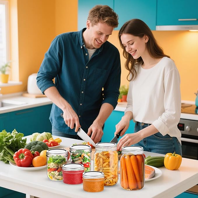 Aliggbent 150 Pcs Wide Mouth Canning Lids, 86MM Airtight Split-Type Mason Jar Lids, Leakproof Bulk Wide Mouth Canning Jar Lids for Canning Food, Jams, Fruits & DIY Decor