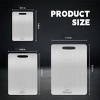 Stainless Steel Cutting Board, 3 PCS Cutting Boards for Kitchen, 304 Stainless Non Stick Chopping Cutting Board for Meat Fruit & Vegetable (15 x 11, 13x 9, 10 x 6 in)