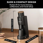 Burr Coffee Grinder,Wirsh Electric Single Dose Coffee Grinder Geimori GU38 with 38mm 6-Core Conical Burr,Stepless Adjustment for Drip,French Press,Cold Grind Settings from Fine to Coarse