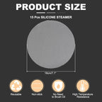 uxcell 15pcs Silicone Steamer Liners, 7.1" Bamboo Steamer Liner Non-Stick Silicone Air Fryer Steamer Liners for Buns Dumplings Pastry Baking White
