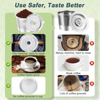 NESSUS 2 Pack Reusable K Cup for Keurig 1.0, Stainless Steel Reusable K Cups for Keurig Coffee Maker K Cup Reusable Coffee Pods with Heat Resistant Handles and Scoop,1-Stream Filters, NO BPA