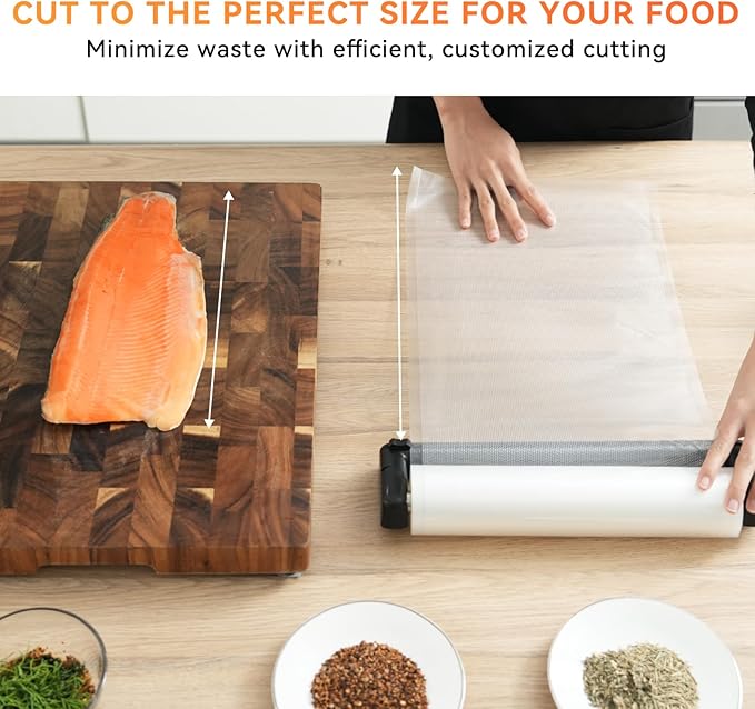 Rolls with Dispenser – 2 Pack 11"x50' and 8"x50', Vacuum Sealer Bags, Leakproof Heavy Duty Food Storage for Sous Vide, Meal Prep, Freezer, Compatible with Food Saver, Wevac Core