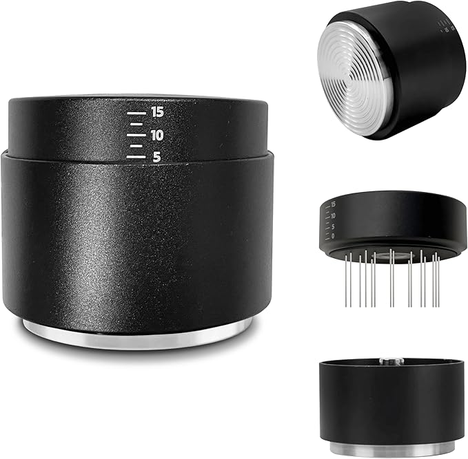 58mm Espresso Accessories Kit, 3-in-1 Coffee Distributor and Tamper, WDT Tool Espresso Distribution Tool Set Fits Espresso Coffee Machines and 58 mm Portafilters Accessories (58mm)