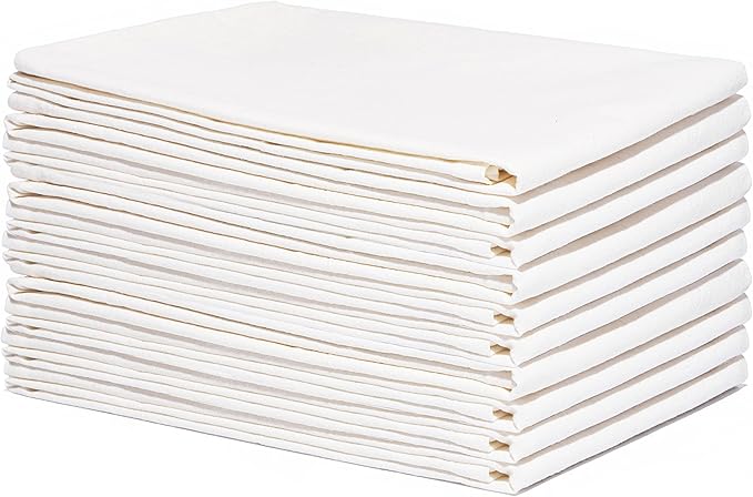 Organic Cotton Flour Sack Kitchen Towels - 10 Pack, Off-White Organic Cotton Tea Towels - Extra Large Flour Sack Cotton Dish Towels- Lint-Free Unbleached Kitchen Towels - 27"x27" (Off-White - 10 Pack)