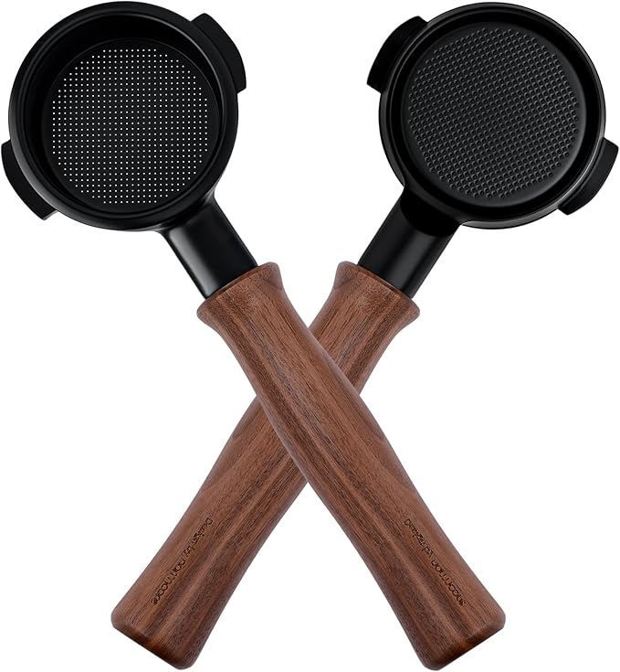 Normcore 58mm E61 Bottomless Naked Portafilter, Titanium PVD Coating Group Head with Genuine American Walnut Handle, Fits Lelit, Flair 58, ECM, Rocket, Sanremo, Synesso, VBM Espresso Machines