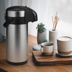 VONDIOR Airpot Coffee Dispenser with Pump - 176 oz Insulated Stainless Steel Coffee Carafe - Thermal Beverage Dispenser - Coffee Urn for Hot/Cold Water, Party Chocolate Drinks