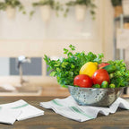 Dish Towels Set (Value Pack of 15) Size 15x25 Inch, 100% Cotton Soft & Absorbent Linen Kitchen Towels, Tea Towels, Reusable Cleaning Cloths for Household Cleaning (Green)