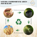 Wheat Straw Bowl Sets,8 PCS Unbreakable Cereal Bowls 26 OZ,Microwave and Dishwasher Safe Bowls,Alternative Plastic Bowl Reusable for cereal,salad,snack and soup (Pure Black)