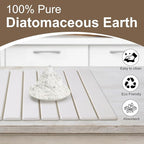 Large Stone Dish Drying Mat for Kitchen Counter – Foldable, Quick Dry, Ultra Absorbent Diatomaceous Earth Mat for Dishes, Bottles, Cups, Countertops & Bathroom, 24"×16" (White)