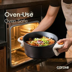 CAROTE Nonstick Soup Pot With Lid, 4.8Qt Non Stick StockPot Large Cooking Pot with Lid, Titanium - containing Soup Pot, Induction Compatible, PFOA/PFOS Free
