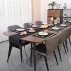 Myir JUN Placemats Set of 8, Vinyl Woven Placemats Place Mats Indoor Set of 8 Washable Table Mats Non-Slip Place mats for Dining Table (Black, Set of 8)