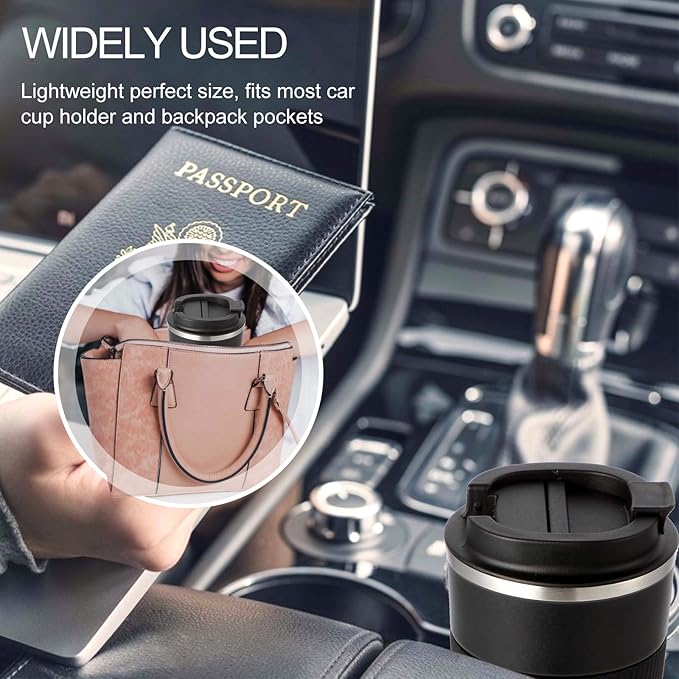GEMFUL Travel Coffee Mug To Go Insulated Tumbler with Lid Portable Stainless Steel Reusable Leak proof Cups for Women Hot Cold Drinks 17oz (6 Pack)