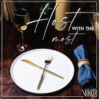 Vikko Dinner Plate, Set of 6 White Plates, Elegant Bone China with Raised Rim, Stackable 10 Inch Dinner Plates, Dishwasher Safe