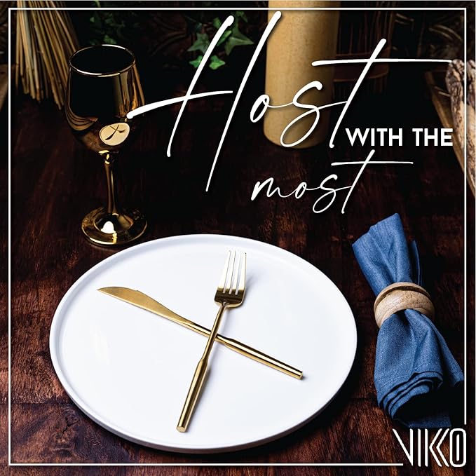 Vikko Dinner Plate, Set of 6 White Plates, Elegant Bone China with Raised Rim, Stackable 10 Inch Dinner Plates, Dishwasher Safe