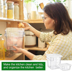 2 Pieces Square Food Storage Containers Polycarbonate Clear food Container with Lid Commercial Storage with Graduations for Commercial Kitchen Dough Marinating Meat (White,2 Qt,4 Qt)