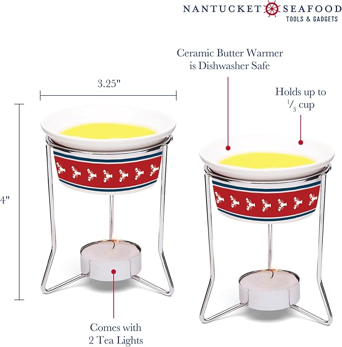 Ceramic Butter Warmers, Lobster Design, Set of 2