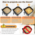 BYKITCHEN Perforated Air Fryer Liners for Ninja Pro AF141/AF181, Chefman, Instant Vortex, Cosori&5-8 QT Airfryer, 100PCS 9 Inch Disposable Air Fryer Parchment Paper Sheet Filters, Airfryer Accessories