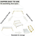 Extra Large 3 Tier Serving Tray Set, 24x22x9.7 inch Cupcake Fruit Cookie Dessert Table Display Stands Melamine Tiered Platters Food Trays for Party Buffet Entertaining, Gold