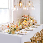 sancua White Tablecloths for 8 Foot Rectangle Tables, 6 Pack - 60x120 Inch - Washable Fabric Cloth Table Cloth for Wedding, Party, Birthday, Banquet, Reusable Polyester Table Covers