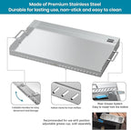 Stanbroil 28 inch Stainless Steel Flat Top Gas Grill Griddle Replacement for Blackstone 2-Burner Propane Fueled Grill Improved New Rear Grease Management System (Improved Version)