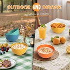 Homienly Plastic Bowls Alternative, Unbreakable Wheat Straw Cereal Bowls 8 PCS - Microwave & Dishwasher Safe Bowl for Cereal, Snack, Rice, Salad, Soup Bowls for Kitchen, Camping, Party(Muliti,26 OZ)