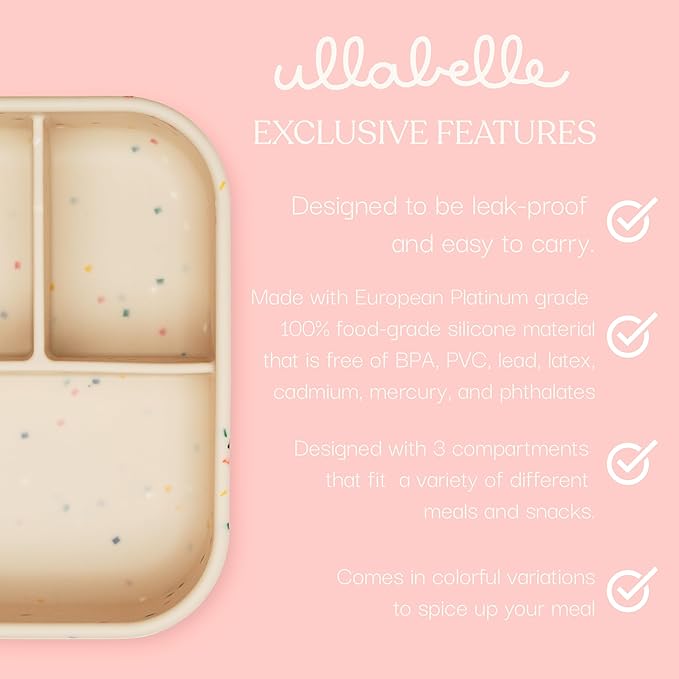 Leak Proof Bento Box Food-Grade Silicone Bento, BPA, Phthalate, Lead, & PVC Free - Bento Lunch Box for Daycare, Kids, & Adults - Leak Resistant Sets With Lids Snack Box Container (Blue)