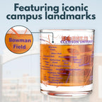 Greenline Goods – University of Clemson Tigers College Whiskey Glasses (Set of 2), 10 oz – Full-Color Logo + Campus Map