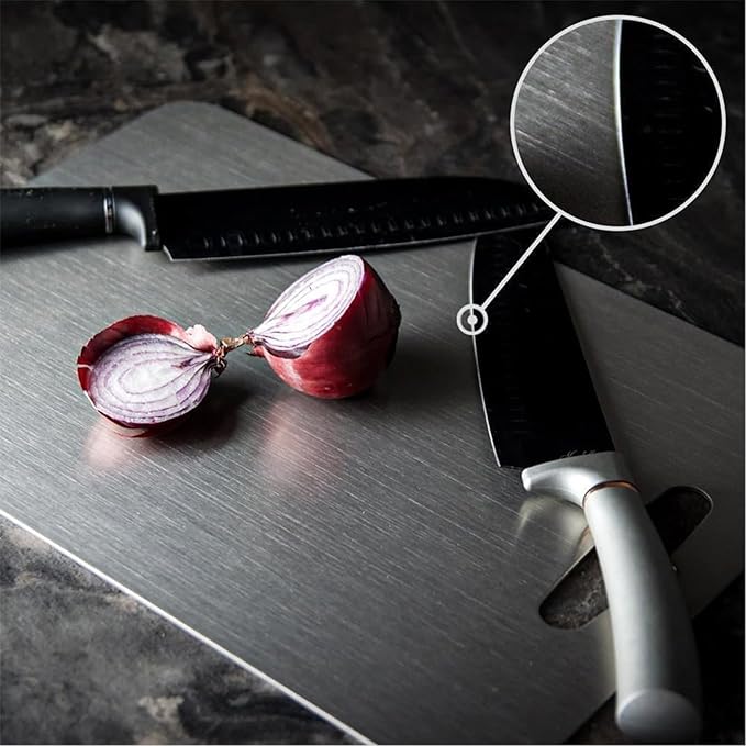 Stainless Steel Cutting Board, 3 PCS Cutting Boards for Kitchen, 304 Stainless Non Stick Chopping Cutting Board for Meat Fruit & Vegetable (15 x 11, 13x 9, 10 x 6 in)