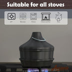 Wood Stove Humidifier + Garlic Roaster Steamer Set, Cast Iron Cookware for Fireplace, Camping, Kitchen - Pre-Seasoned, Heat-Resistant, Eco-Friendly