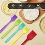 HOTEC 600℉ Heat Resistant BPA Free Silicone Marinading Meat Grill Basting Pastry Brush for Oil Butter Sauce Sausages Desserts Turkey Baster Grill Barbecue, Multicolor