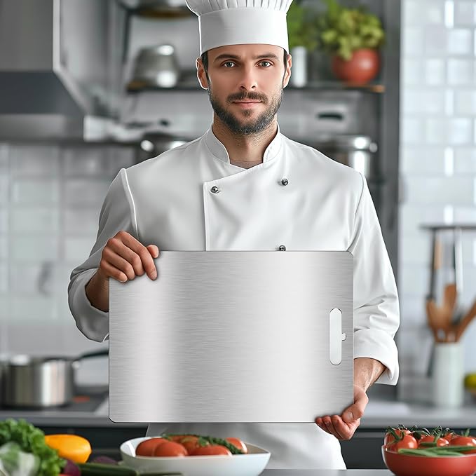 Titanium Cutting Board Pure Cutting Board for Kitchen Food-Grade Chopping Board for Meat, Vegetables & Fruits, Suitable For Kitchen & Outdoor Camping