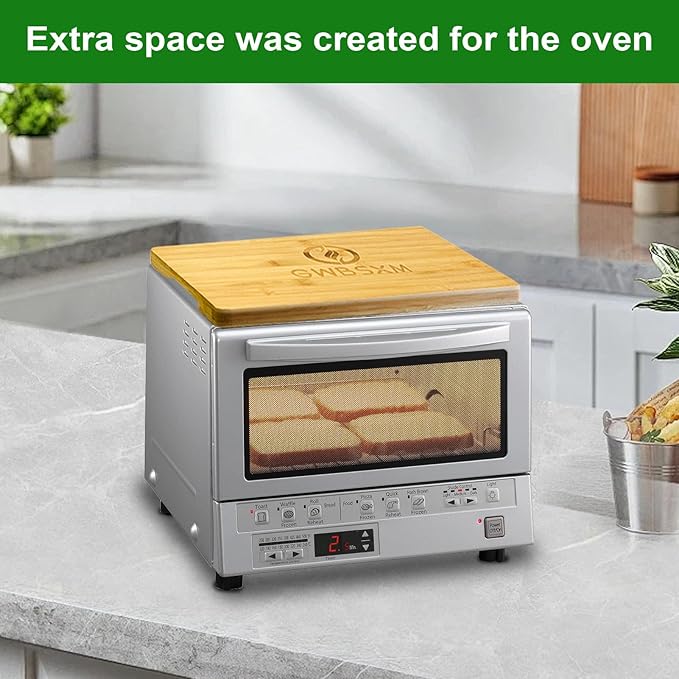 Compatible with Panasonic NB-G110P FlashXpress Toaster Oven - Bamboo Cutting Board with Heat-Resistant Non-Slip Feet, Built-in Handles, Saving Cabinet Space,Countertop Oven Accessories