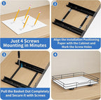 Spice Rack Organizer for Cabinet, 1 Tier Pull Out Spice Rack, Spice Organizer for Cabinet, Kitchen and Pantry, Fits Spices, Sauces, Canned Food (12.5''Wx10.5''Dx2.5''H)