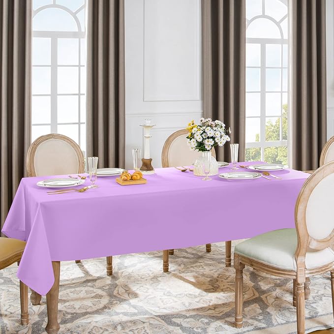 Softalker Rectangle Tablecloth Waterproof & Stain Resistant Table Cloth Wrinkle Free Fabric Washable 210GSM Polyester Table Cover for Dining/Party/Buffet/Wedding (90x156 inch, Lavender)