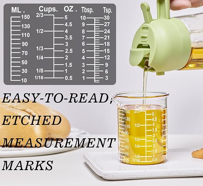 Ackers Etching Scale Glass Measuring Cup Set, Includes 1/2-Cup, 1-Cup, and 2-Cup Liquid Measuring Cups, Dishwasher, Freezer, Microwave, and Preheated Oven Safe, Essential Kitchen Tools