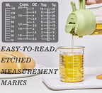 Ackers Etching Scale Glass Measuring Cup Set, Includes 1/2-Cup, 1-Cup, and 2-Cup Liquid Measuring Cups, Dishwasher, Freezer, Microwave, and Preheated Oven Safe, Essential Kitchen Tools