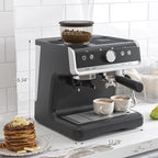 Semi-Automatic Espresso Machine, 20 Bar Professional Coffee Maker with Grinder, 1450W Fast Heating, 30 Grind Settings, Milk Frother Steam Wand, 2.8L Water Tank,Home & Kitchen Espresso Machines, Silver