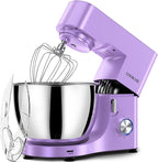 COOKLEE Stand Mixer, 9.5 Qt. 660W Electric Kitchen Mixer with Dishwasher-Safe Dough Hooks, Flat Beaters, Wire Whip & Pouring Shield Attachments for Most Home Cooks, Lavender