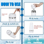 Ice Shave 2-in-1 Stainless Steel Vacuum Tumbler & Cordless Blender - 28oz, Leak Resistant, Cold 24Hrs/Ice 2 Days, 120 Watts with Waterproof Charging - For Smoothies, Home/Office/Car, White