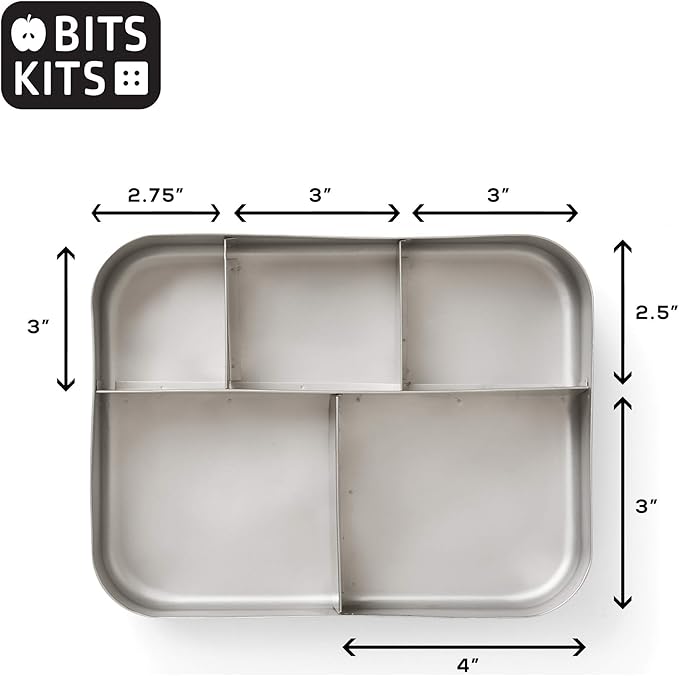 Stainless Steel Bento Box Lunch and Snack Container for Kids and Adults, 5 Sections