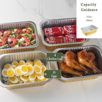 11"x8" Sturdy Foil Pans + Snap-On Lids (5 Pack) | 2X Thicker Heavy Duty Reusable 112oz | Grill Oven Microwavable Pot | 3.3" Deep Disposable Aluminum Tin for Baking, Cooking