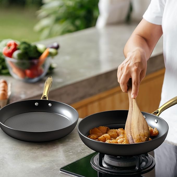 imarku Non Stick Frying Pans, 3 Pieces - 8 Inch, 10 Inch and 12 Inch Frying Pan, Professional Frying Pans Nonstick, Cast Iron Skillets, Nonstick Frying Pan with Stay Cool Handle, Best Christmas Gifts