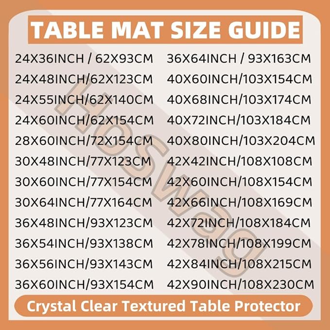 40"X60"Crystal PVC Table Cover Protector, Waterproof PVC Tablecloth, 2MM Thickened Protector for Table, Desk, Coffee Table, Workbench,Dresser, TV Stand, Counter