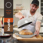 Enameled Cast Iron Dutch Oven for Sourdough Bread Baking | 6 Quart Pot with Lid | 10 Inch Ceramic Enamel Thick Coated Cookware Set with Non Stick Silicone Baking Mat for Cooking | 6 Qt | White