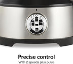 Hamilton Beach Food Processor & Vegetable Chopper for Slicing, Shredding, Mincing, and Puree, 10 Cups + Easy Clean Bowl Scraper, Black and Stainless Steel (70730)