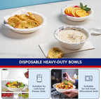 JOLLY CHEF 160 Count Paper Bowls 20 oz Soak Proof and Cut Proof Microwave Safe Heavy Duty Leaf Printed Disposable Bowls for Dinner or Thanksgiving