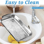 4Pcs Rectangle Cake Pans 9 x 13 Inch Baking Pan Stainless Steel Cake Pan Rectangular Bakeware Baking Tray for Cakes Breads Fish Vegetables Dishwasher Safe