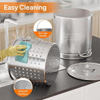 ROVSUN 36QT Stainless Steel Seafood Boil Pot with Strainer Basket, Lid & Hook, Versatile Stock Pot for Crab, Lobster, Shrimp Boiling, Heavy-Duty Turkey Fryer for Outdoor Cooking & Gatherings