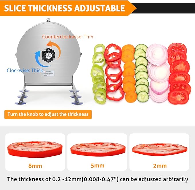 WICHEMI Electric Vegetable Slicer Commercial Fruit Slicer Cabbage Shredder Machine 2 IN 1 Manual Electric Vegetable Slicers Machine Stainless Steel Food Slicing Machines