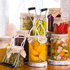 Canning Jar Lifter, Canning Tongs, Stainless Steel Jar Lifter with Rubber Grip Handle for Home Kitchen, White